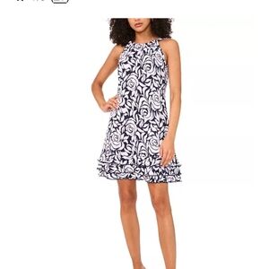 MSK Women Embellished Printed Sleeveless A-Line Dress Sz L Cocktail NWT